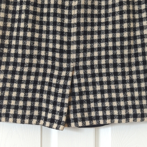 Rena Rowan 90's Vintage Gingham Woven Wool Blend High Waisted A-Line Mini Skirt - Picture 9 of 9